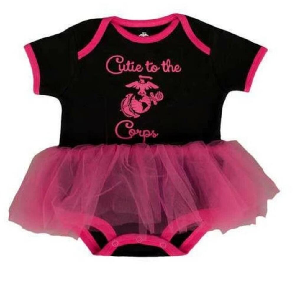 USMC Tiny Trooper Cutie to The Corps Tutu Bodysuit Size 3-6 months